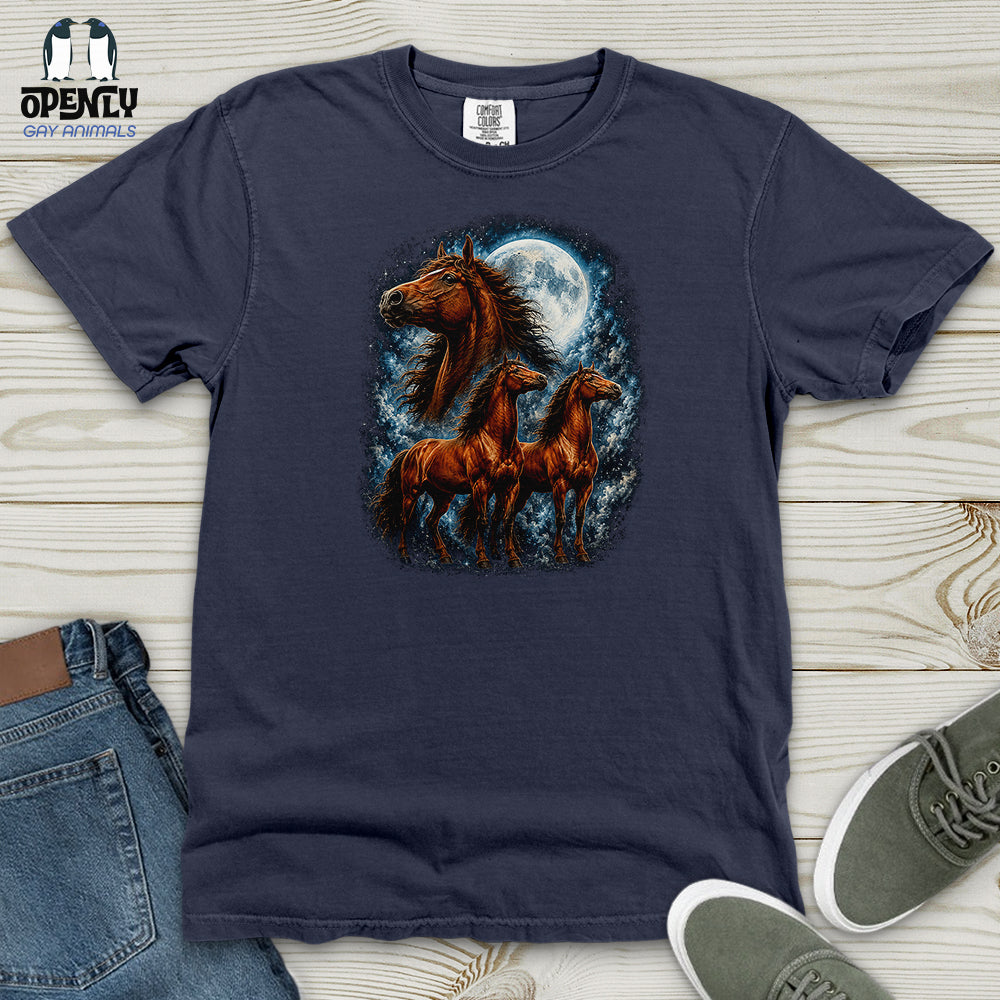Horses Howling at the Moon Heavy Cotton Comfort Colors Tee