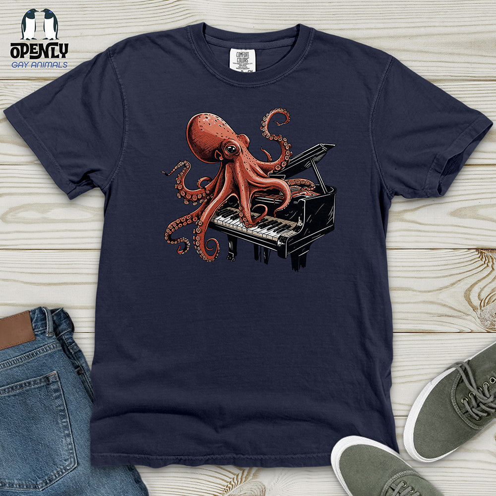 Octopus Piano Melody Heavy Cotton Comfort Colors Tee