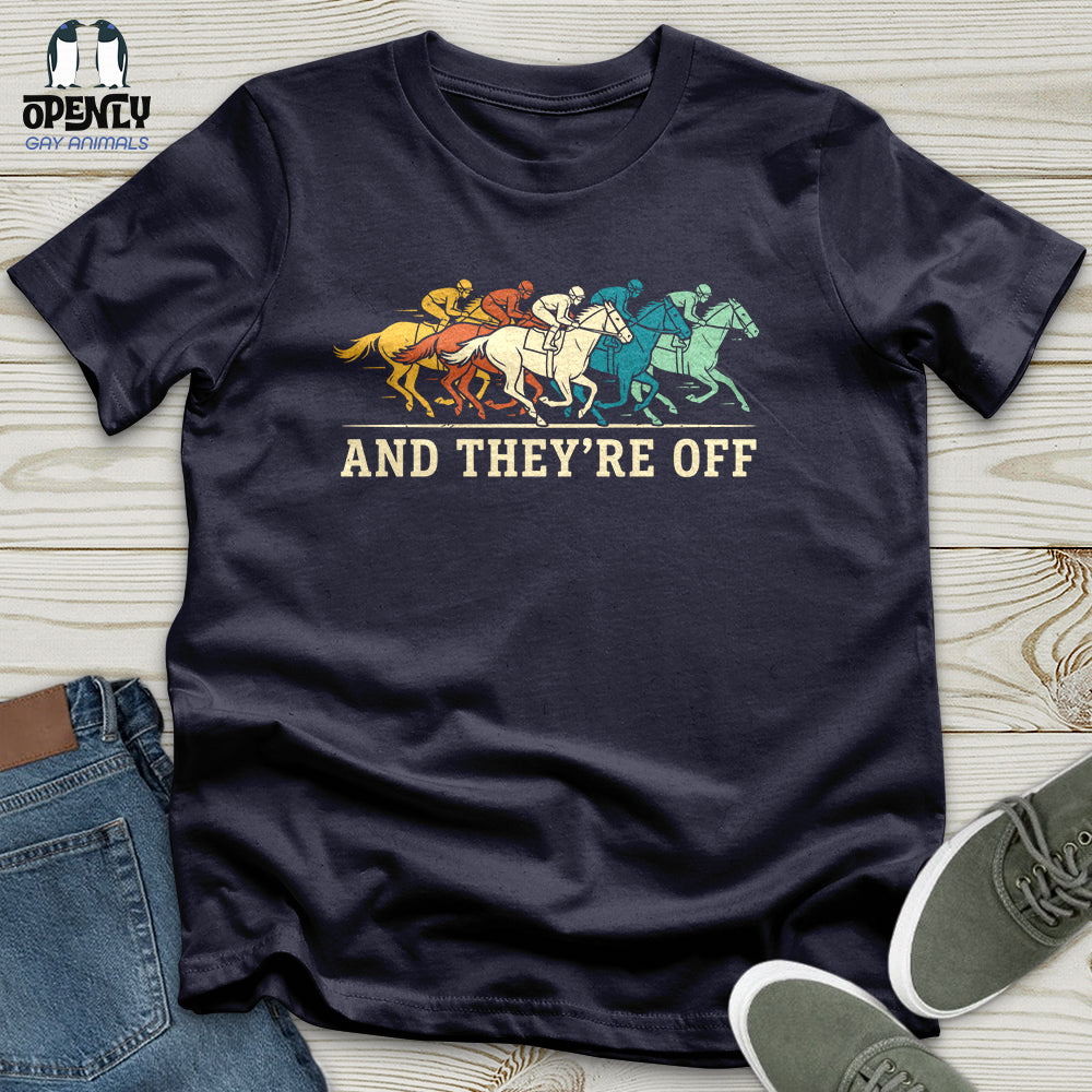And They're Off Unisex T-Shirt