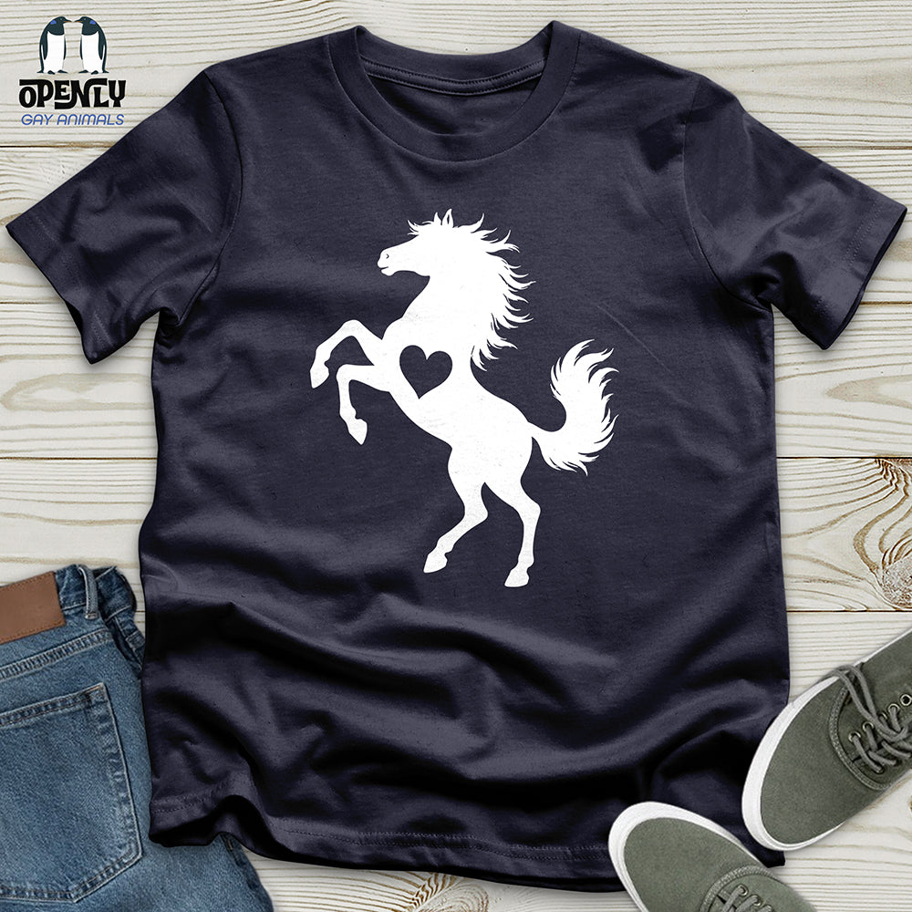 Flat Heart Horse Silhouette Unisex T-Shirt