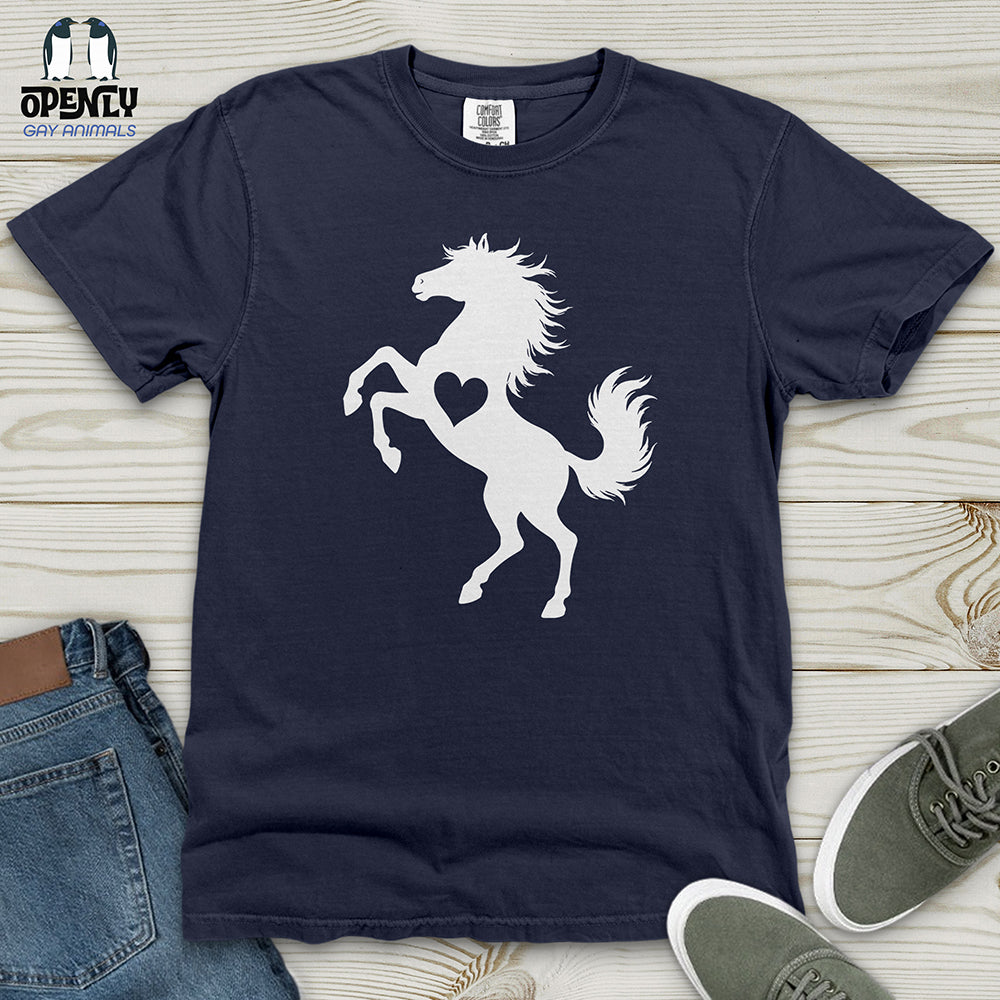 Flat Heart Horse Silhouette Heavy Cotton Comfort Colors Tee