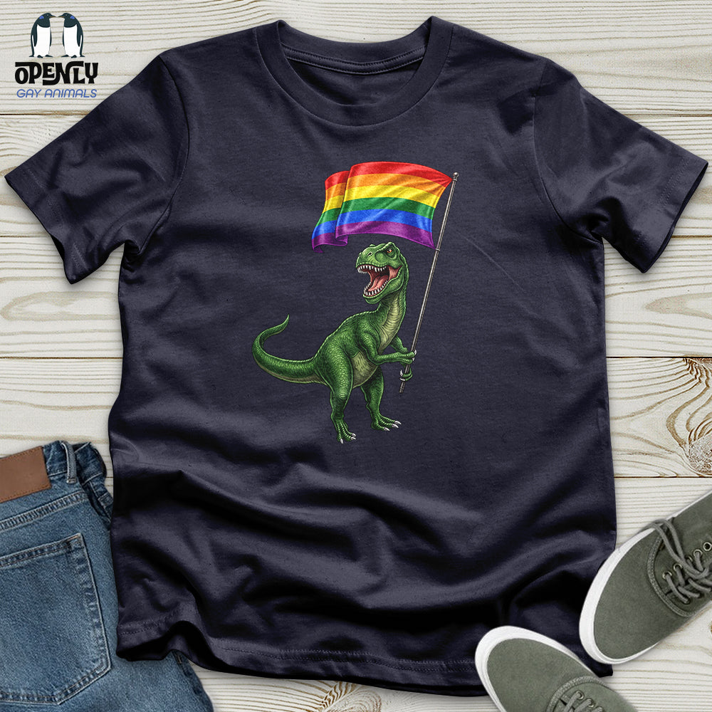 Dinosaur With Flag Unisex T-Shirt
