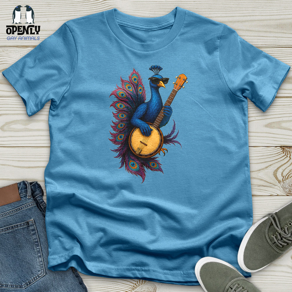 Peacock Rockstar With Banjo Unisex t-shirt