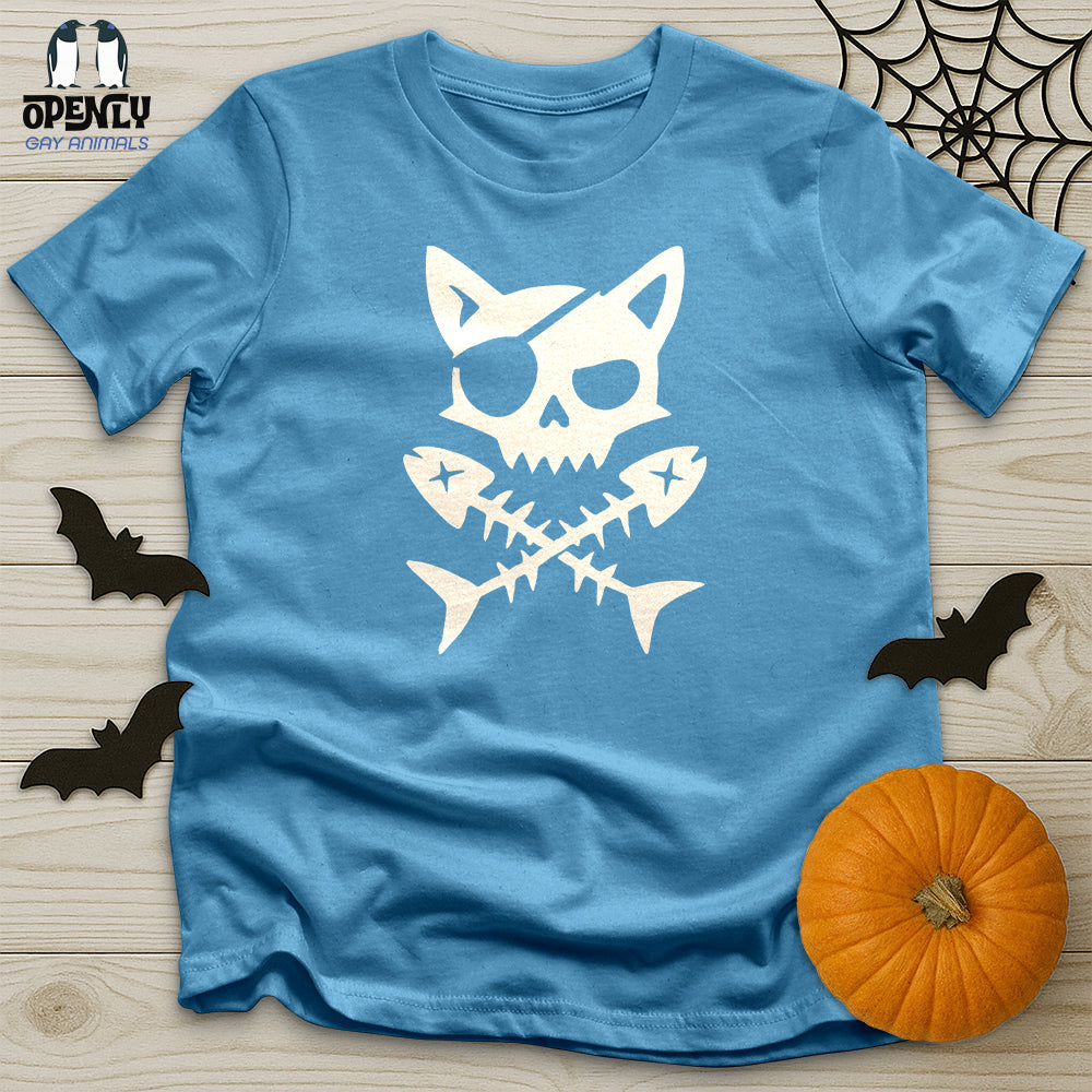 Pirate Cat and Fish Skull Unisex T-Shirt