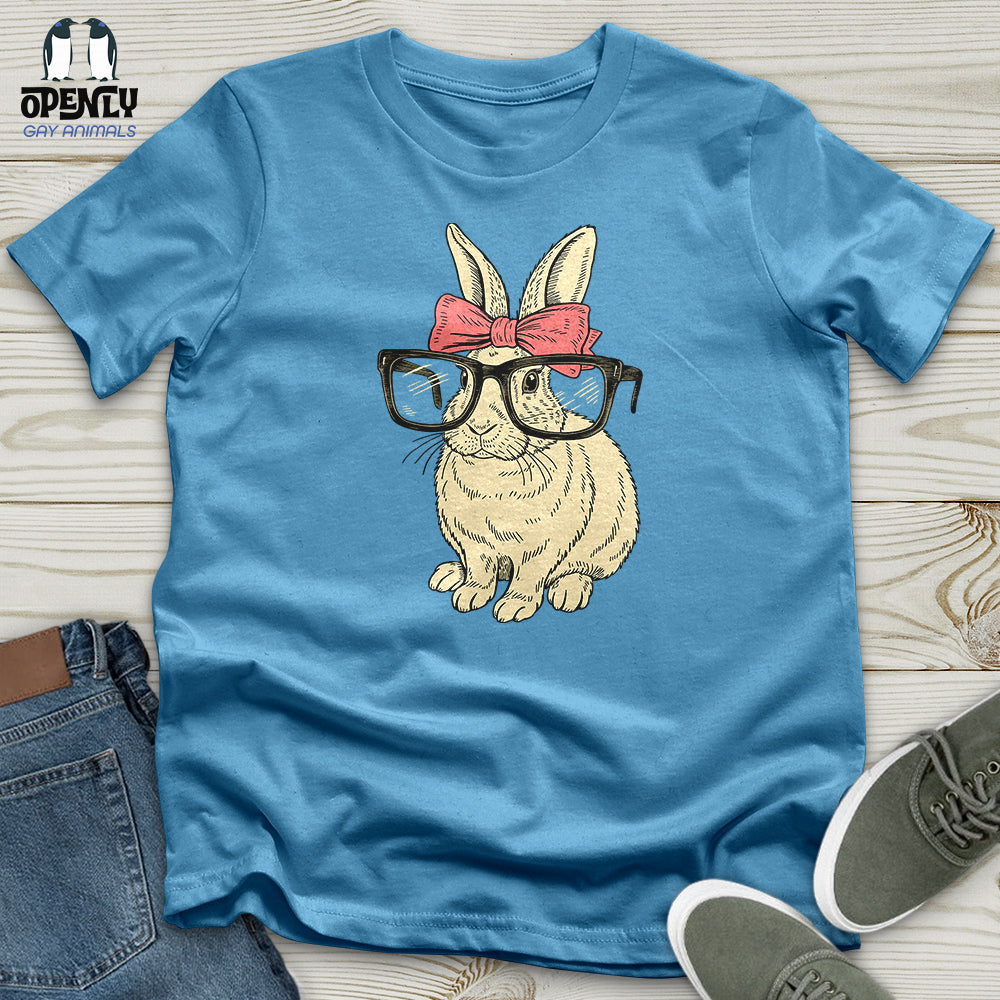 Rabbit With Glasses and Bow Unisex T-Shirt