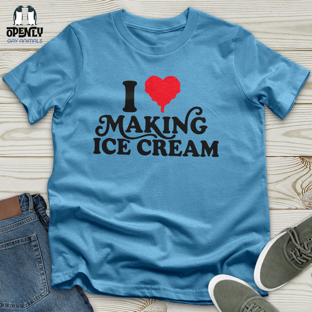 I Love Making ICE Cream Male Black Couple T-Shirt