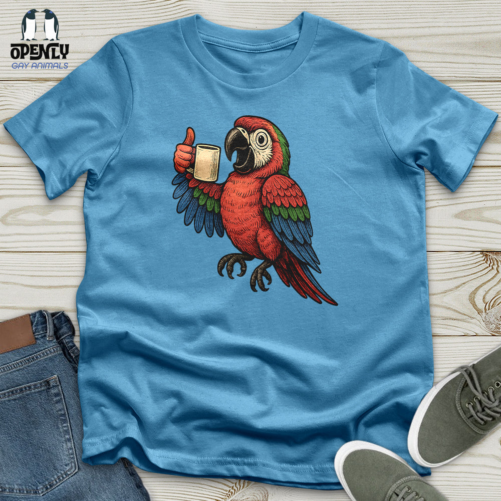 Coffee Parrot Cheers Unisex T-Shirt