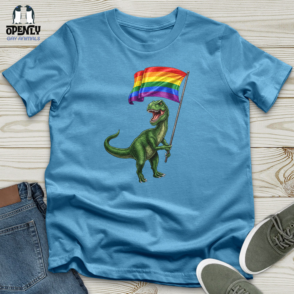 Dinosaur With Flag Unisex T-Shirt