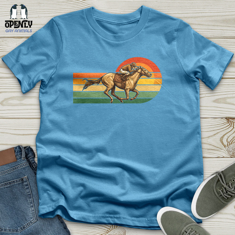 Horse Racing Retro Sunset Unisex T-Shirt