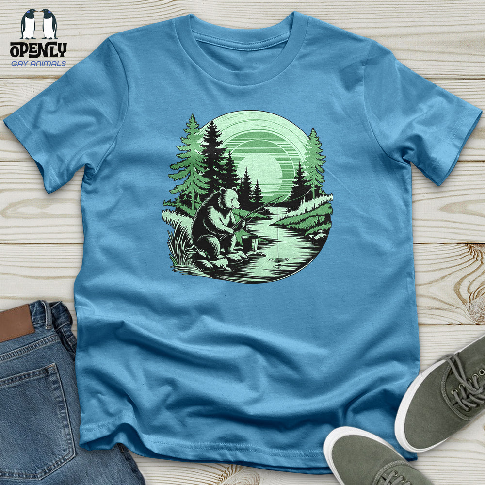 Bear Fishing Unisex t-shirt