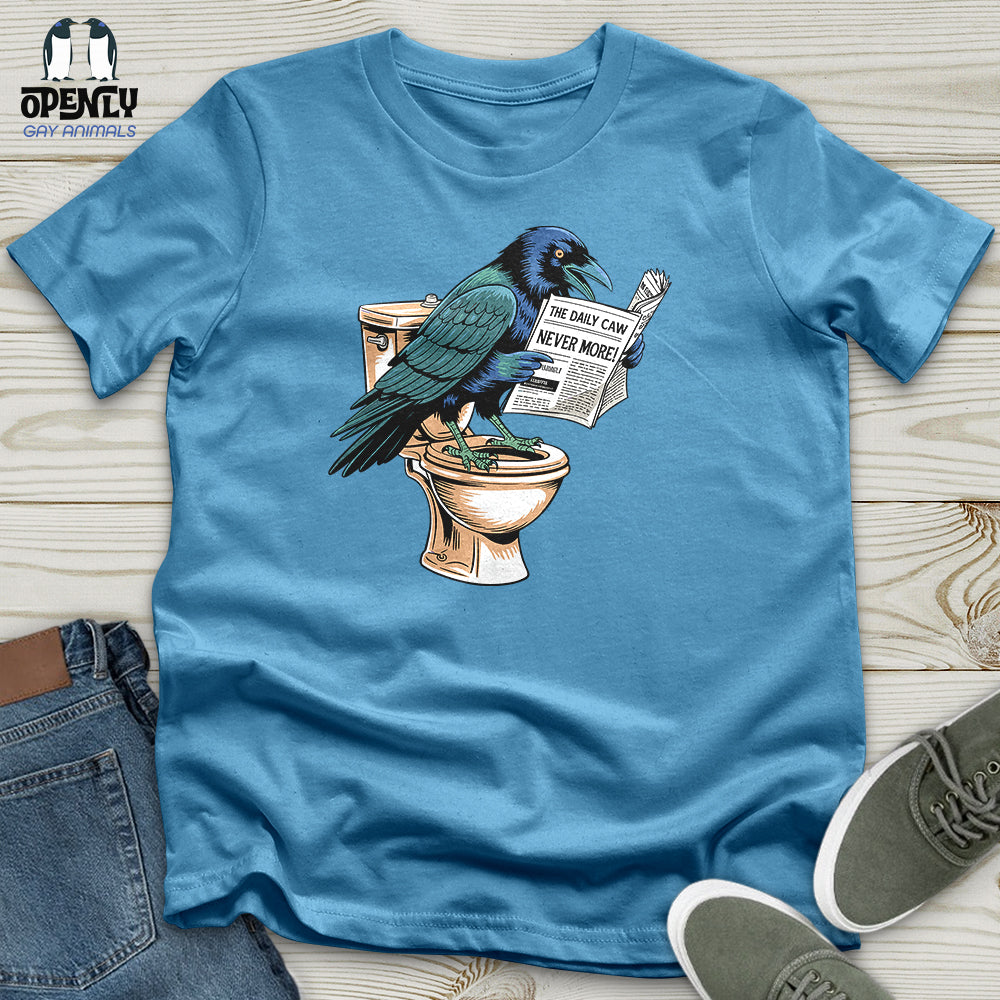Raven Reading Newspaper Unisex T-Shirt