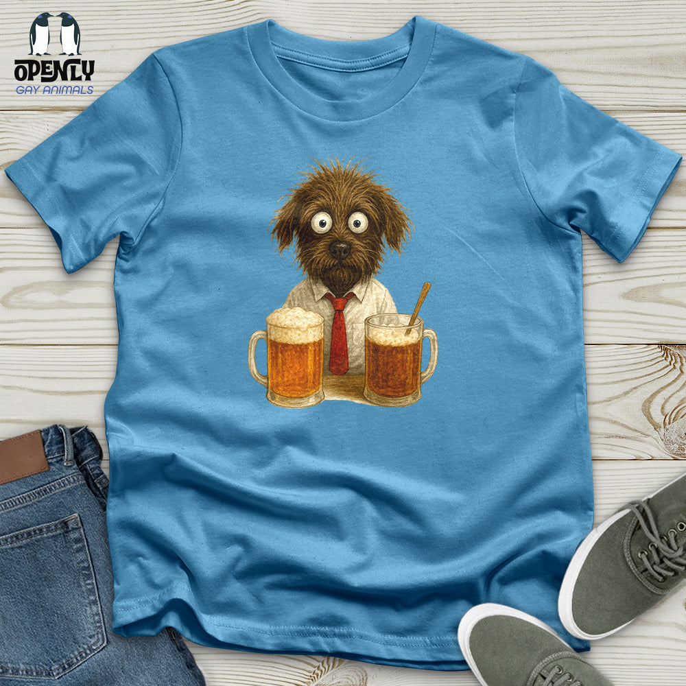 Comics Dog Drinking Beer Unisex T-Shirt