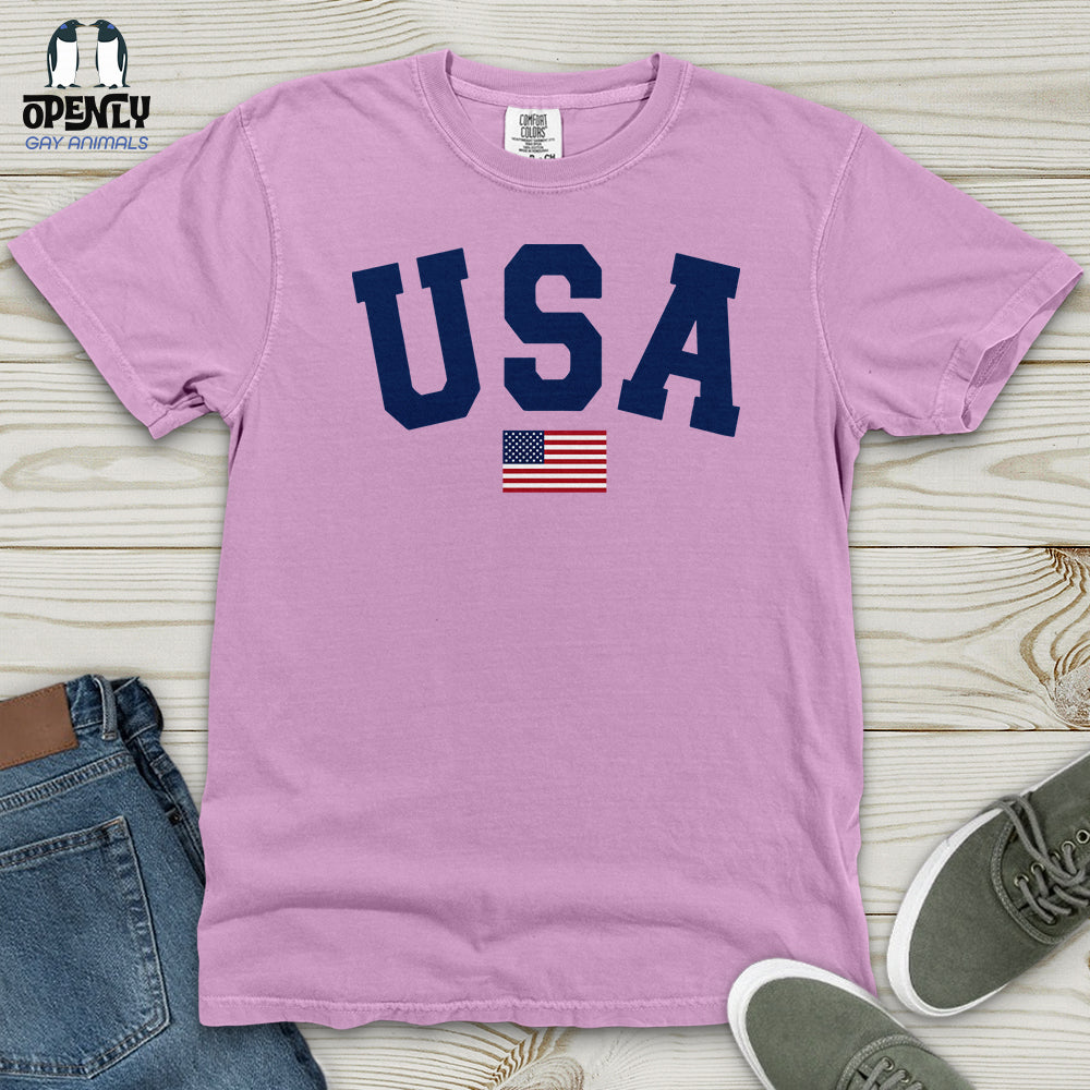 USA Flag Heavy Cotton Comfort Colors Tee