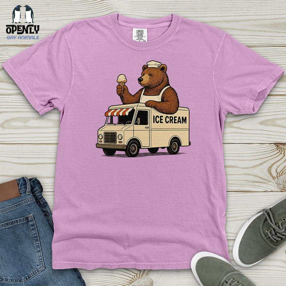 Bear Ice Cream Truck Heavy Cotton Comfort Colors Tee