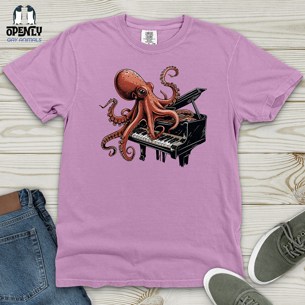 Octopus Piano Melody Heavy Cotton Comfort Colors Tee