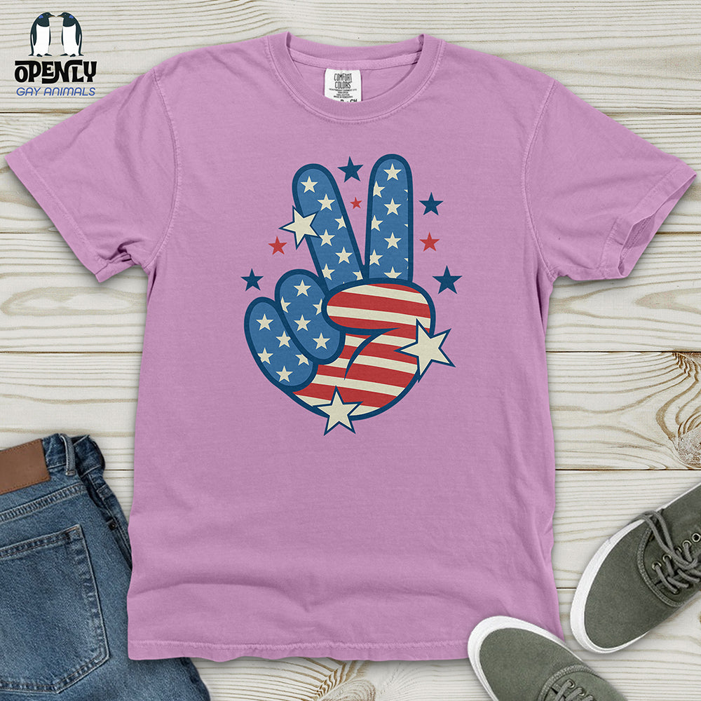 Victory Sign American Heavy Cotton Comfort Colors Tee