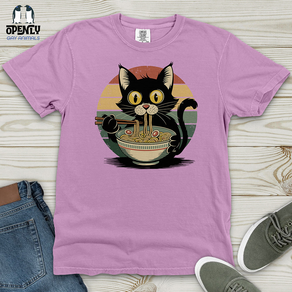 Cat With Ramen Heavy Cotton Comfort Colors Tee