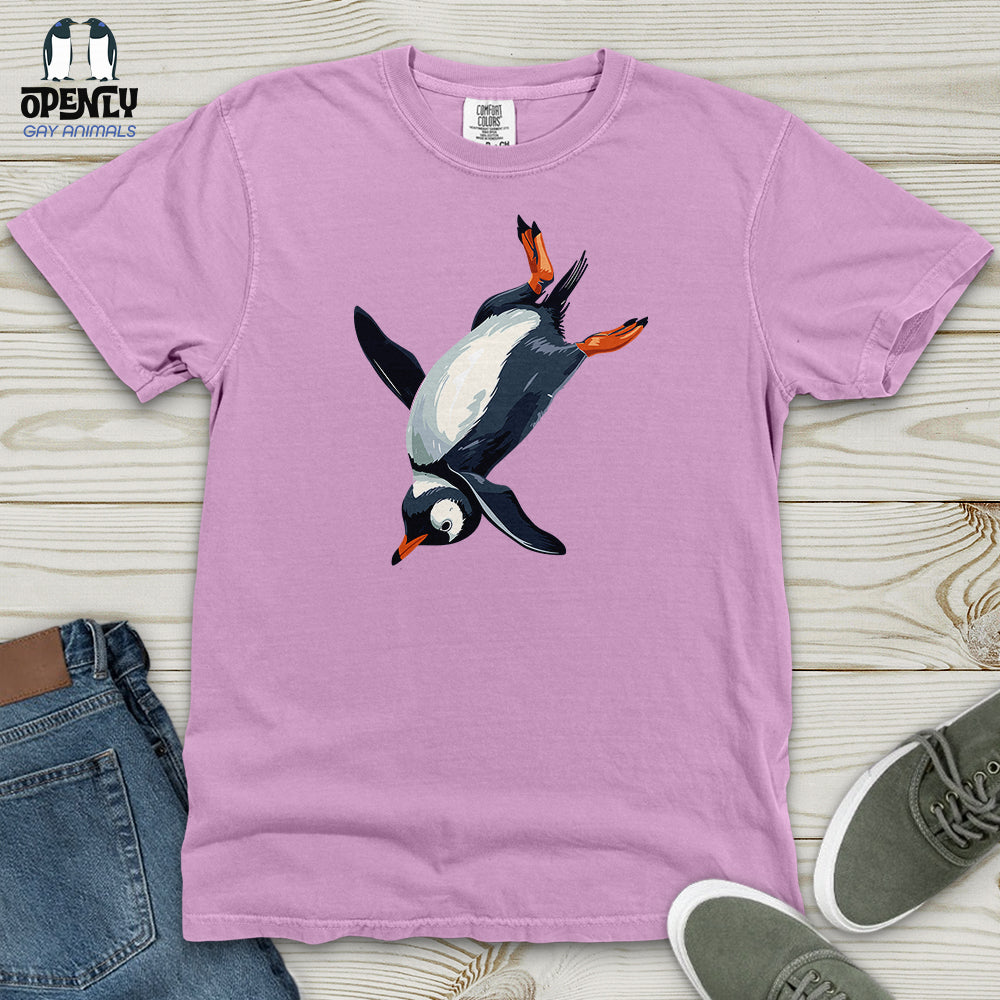 Penguin Sliding Fun Heavy Cotton Comfort Colors Tee