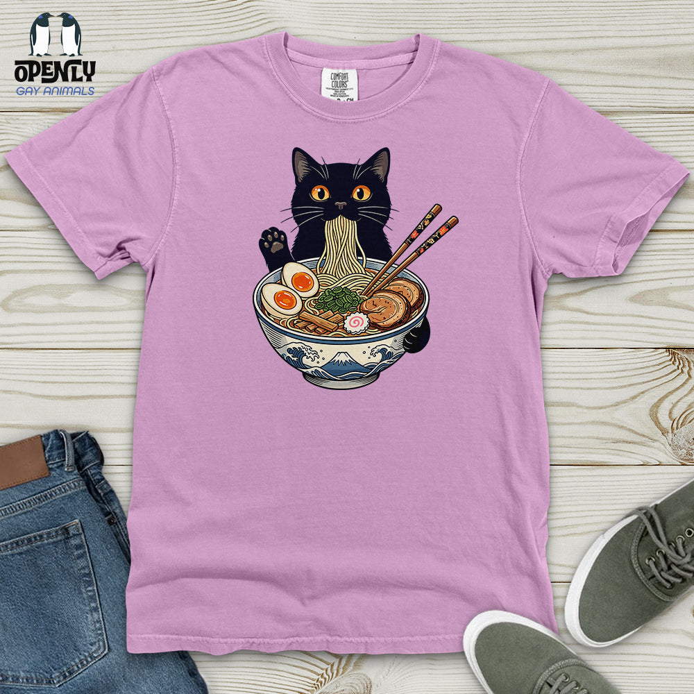 Cat with Ramen Heavy Cotton Comfort Colors Tee