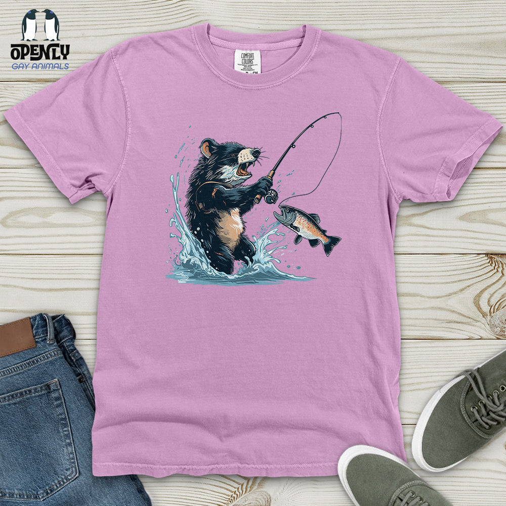 Tasmanian Devil Fishing Heavy Cotton Comfort Colors Tee