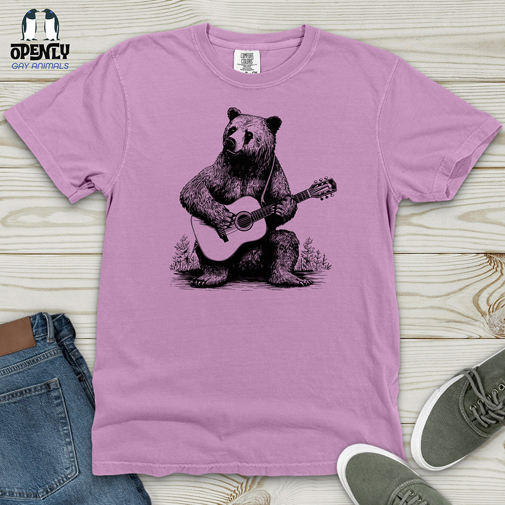 Bear Guitarist Heavy Cotton Comfort Colors Tee