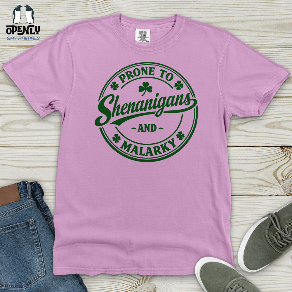 Prone to Shenanigans and Malarky Heavy Cotton Comfort Colors Tee
