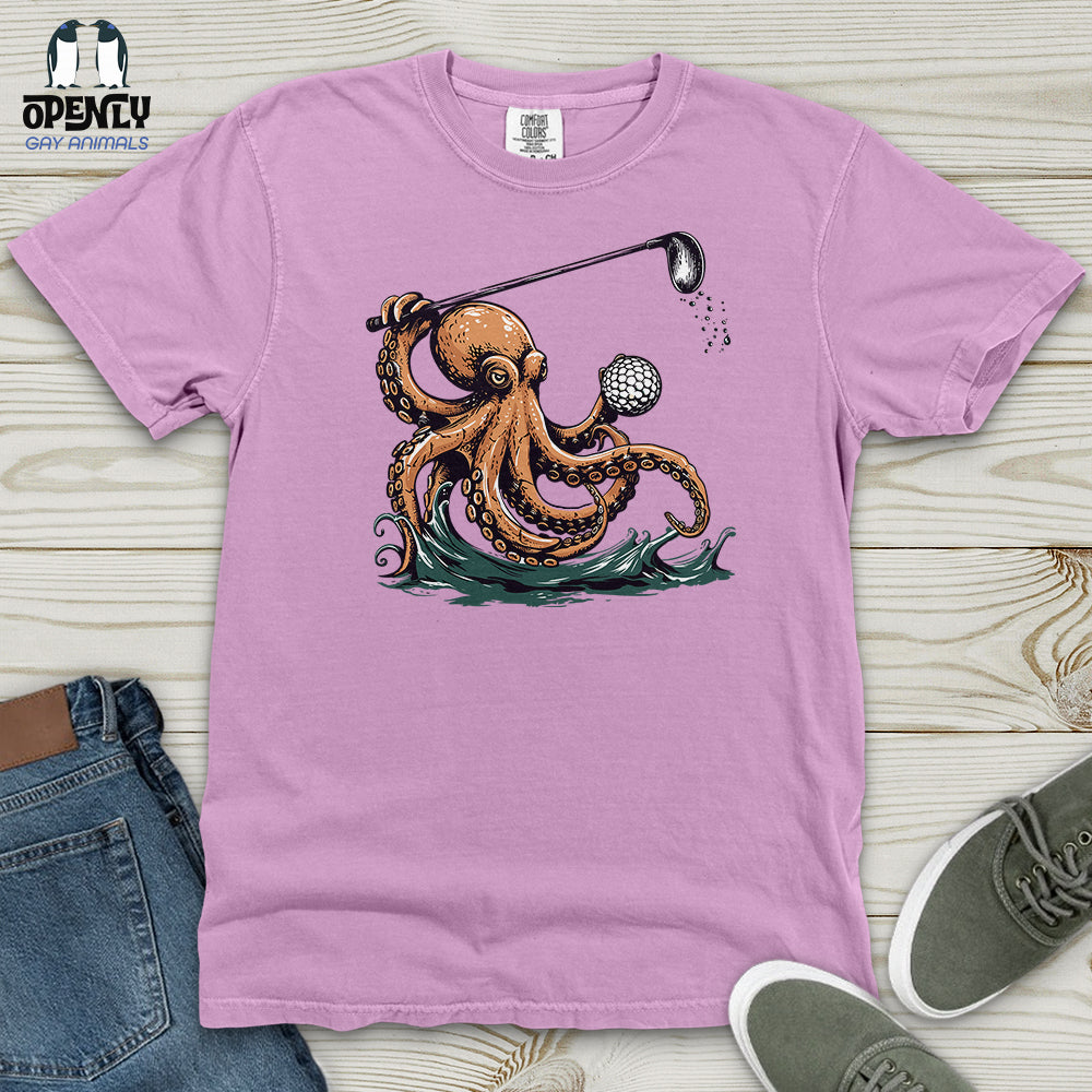 Octopus Golf Swing Heavy Cotton Comfort Colors Tee