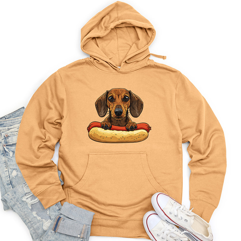 Dachshund Hotdog Hug Unisex Midweight Hoodie