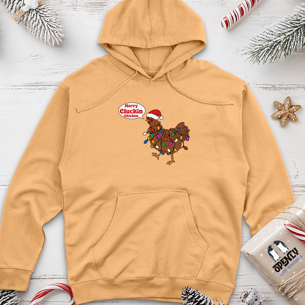 Merry Cluckin Chicken Unisex Midweight Hoodie