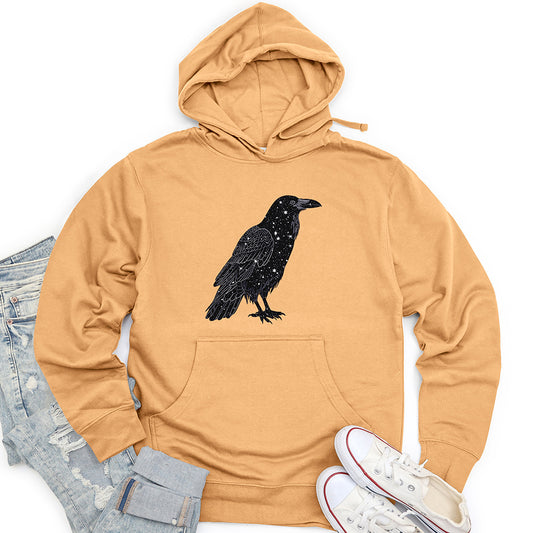 Celestial Raven Silhouette Unisex Midweight Hoodie