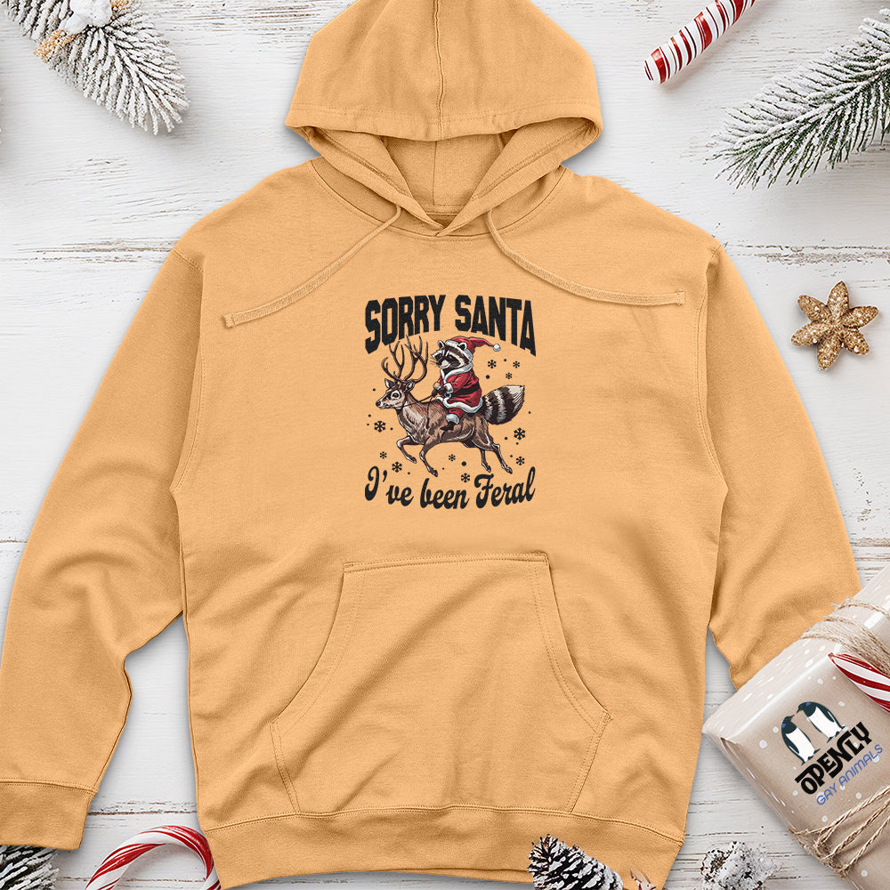 Sorry Santa I've Been Feral Unisex Midweight Hoodie