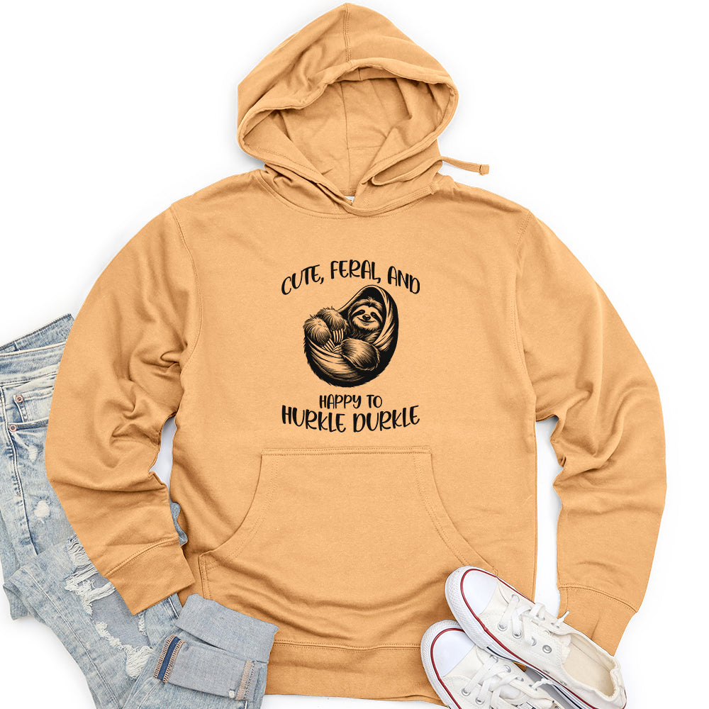 Cute, Feral, and Happy Unisex Midweight Hoodie
