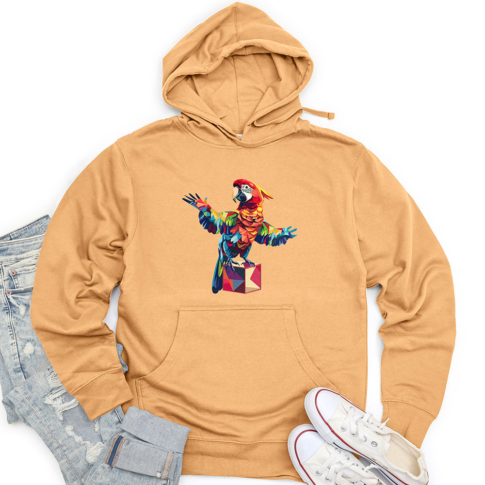 Parrot Geometric Dance Unisex Midweight Hoodie