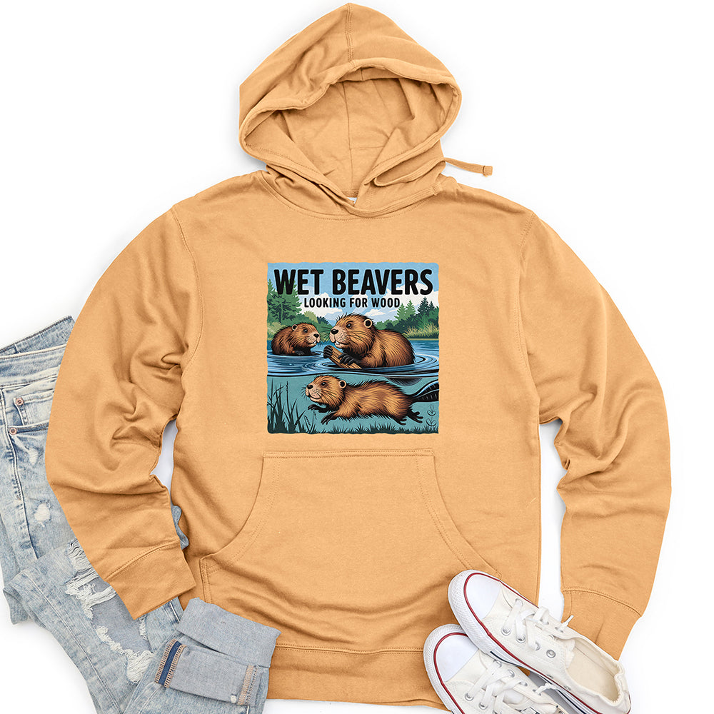 Wet Beavers Looking For Wood Unisex Midweight Hoodie