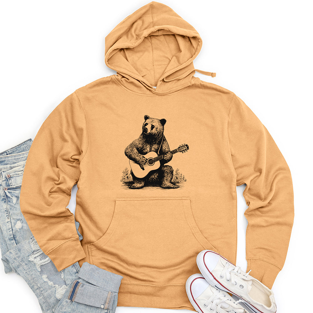 Bear Guitarist Unisex Midweight Hoodie