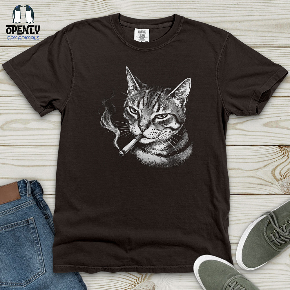 Smoking Cat Heavy Cotton Comfort Colors Tee