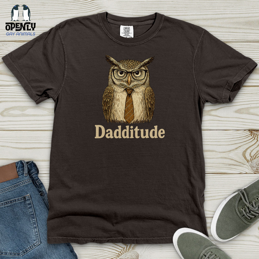 Dadditude Owl Heavy Cotton Comfort Colors Tee