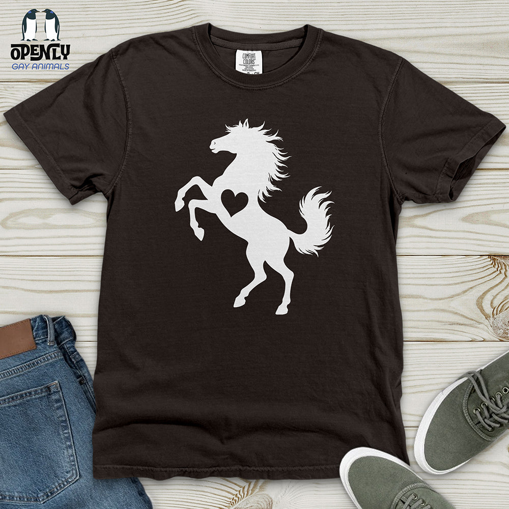 Flat Heart Horse Silhouette Heavy Cotton Comfort Colors Tee