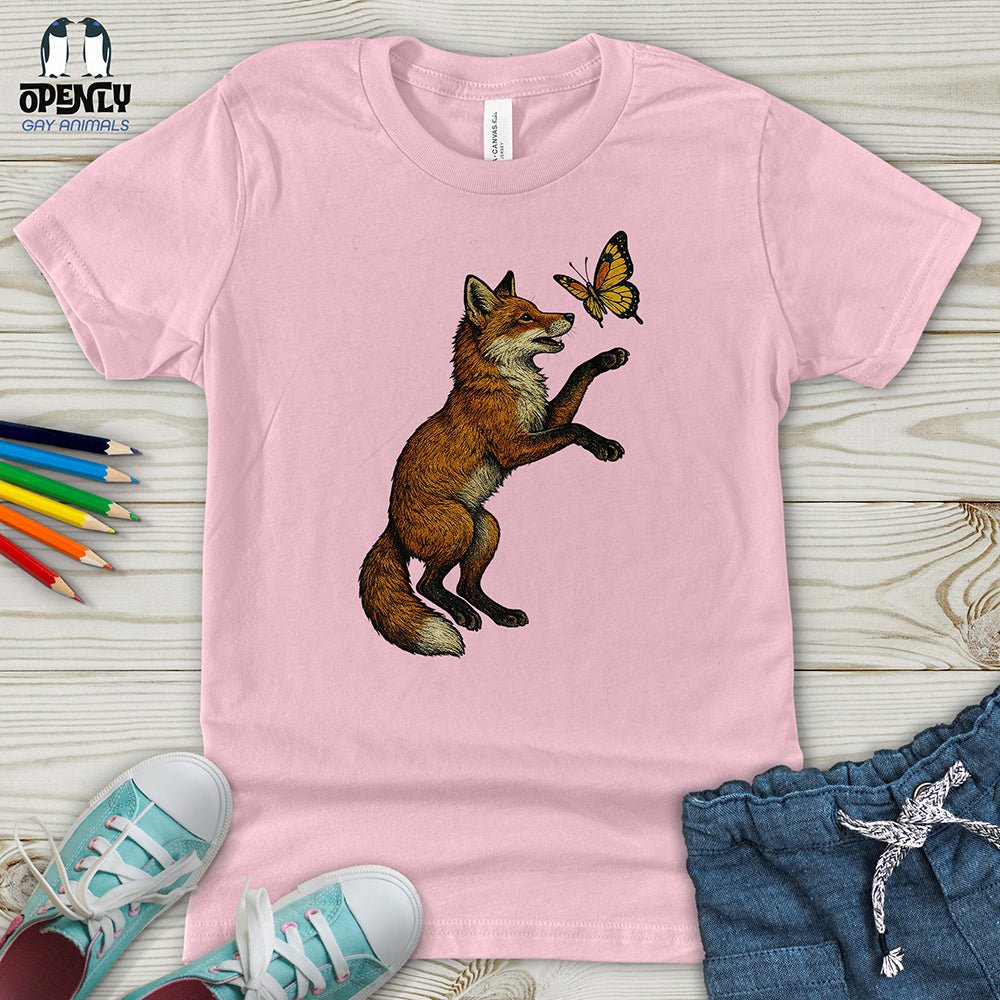 Fox With Butterfly Youth T-Shirt