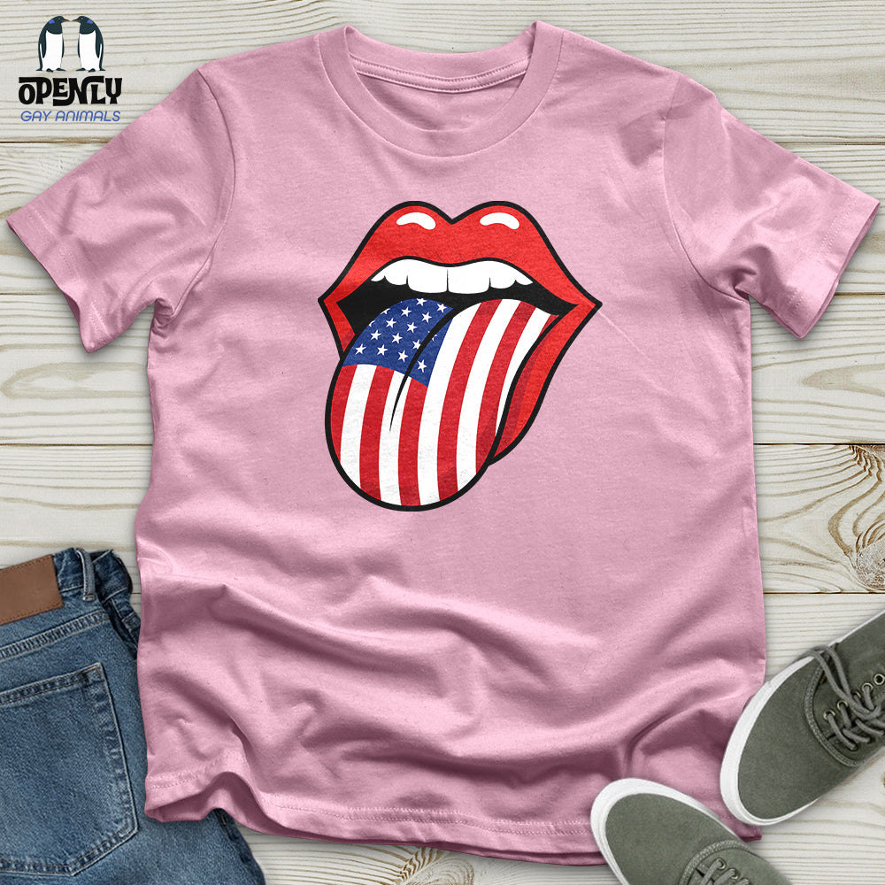 American Flag Tongue Unisex T-Shirt