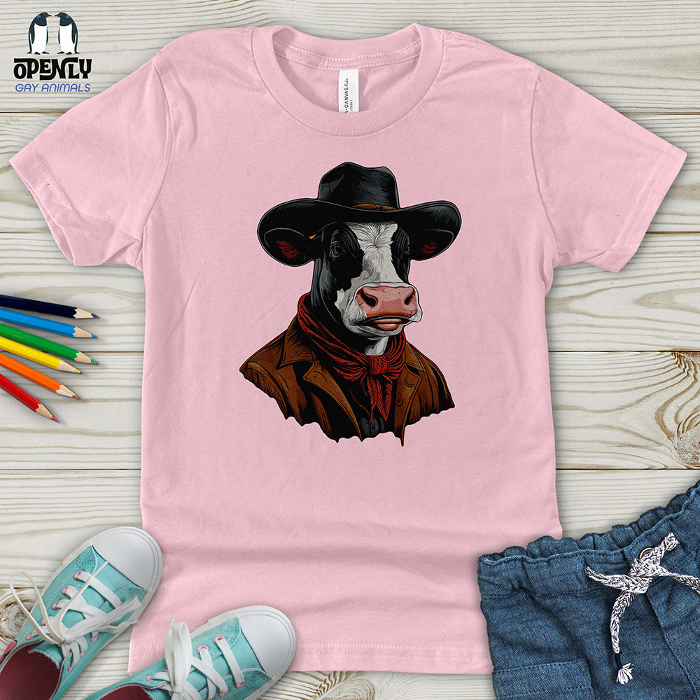 Cow With Brimmed Hat Youth T-Shirt