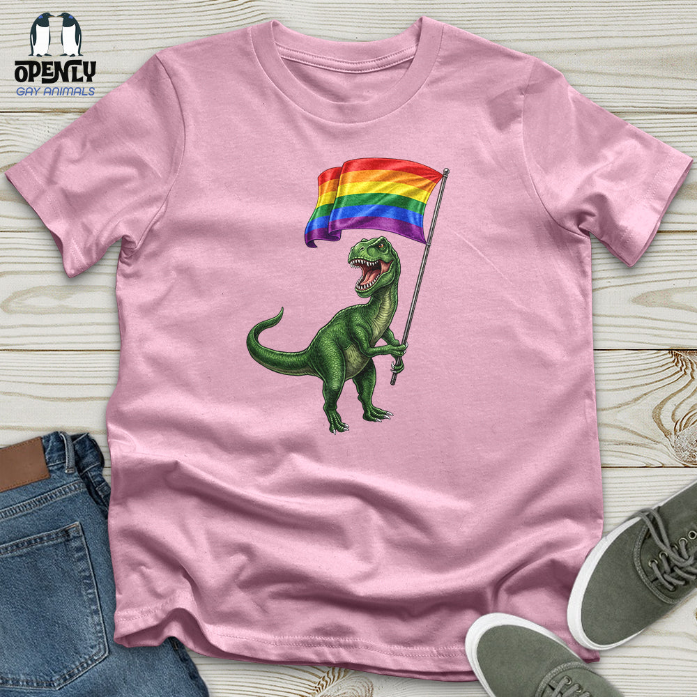Dinosaur With Flag Unisex T-Shirt