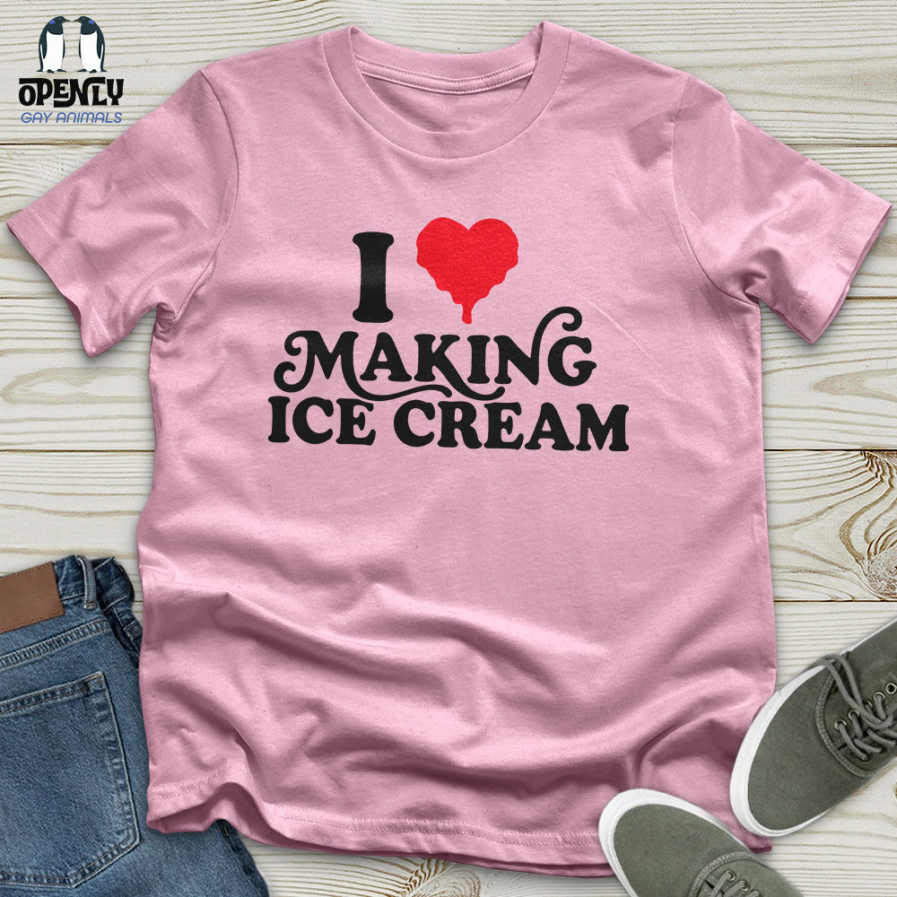 I Love Making ICE Cream Male Black Couple T-Shirt