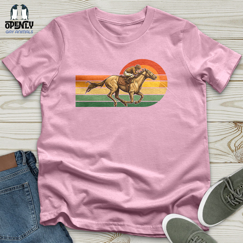 Horse Racing Retro Sunset Unisex T-Shirt