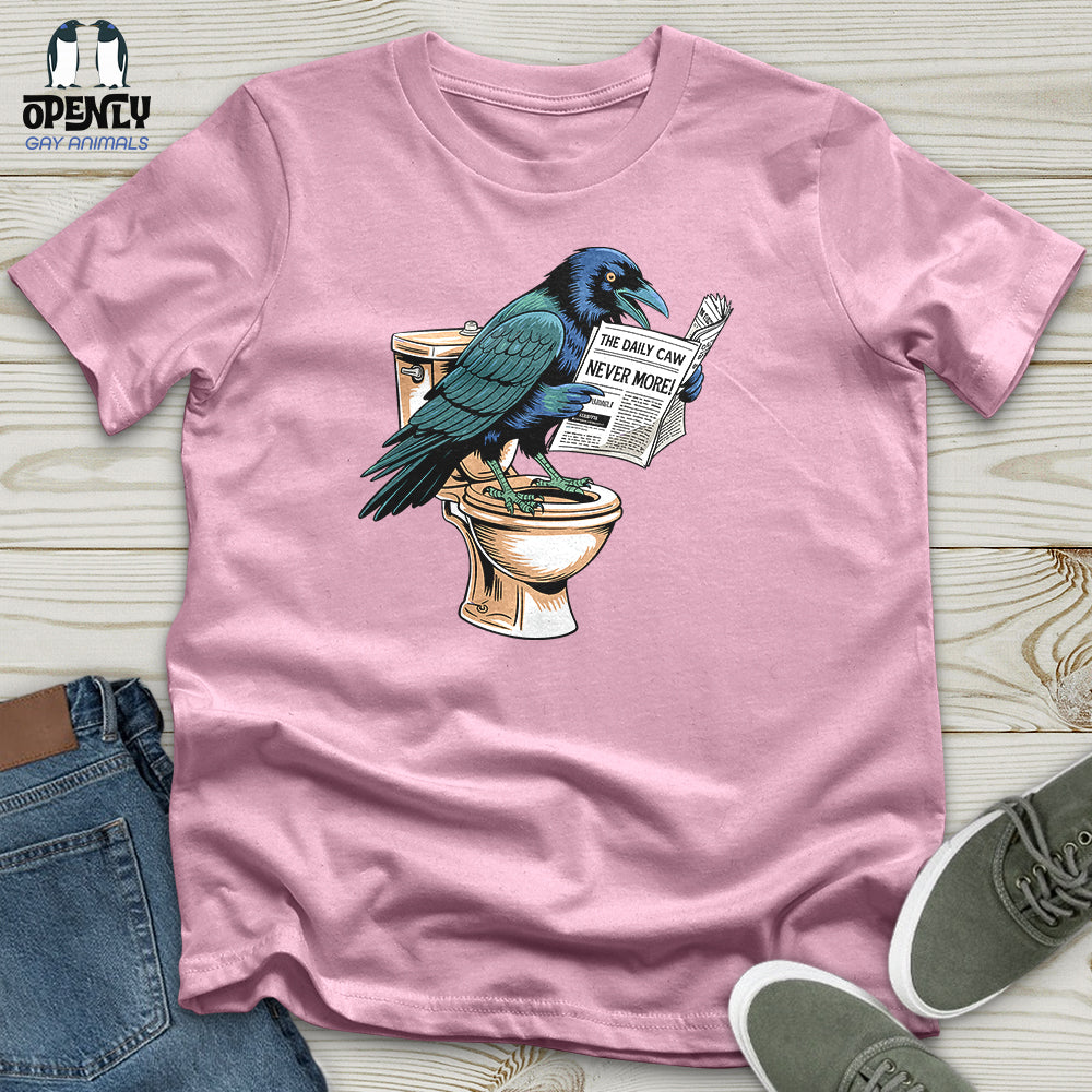 Raven Reading Newspaper Unisex T-Shirt