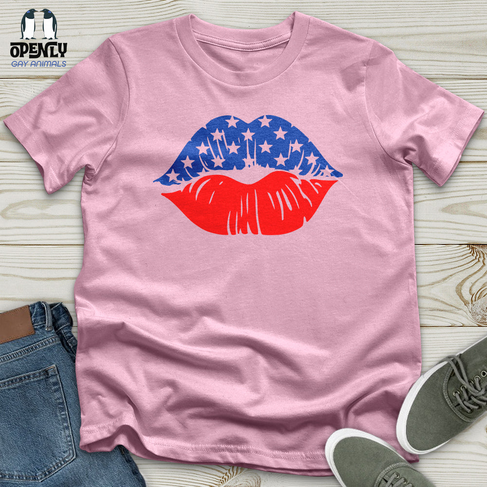 USA Flag Lips Unisex T-Shirt