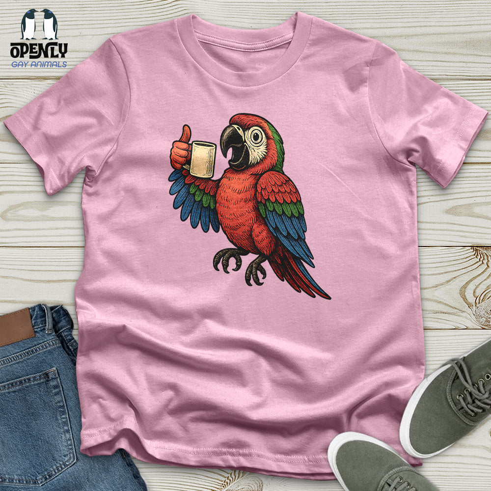 Coffee Parrot Cheers Unisex T-Shirt