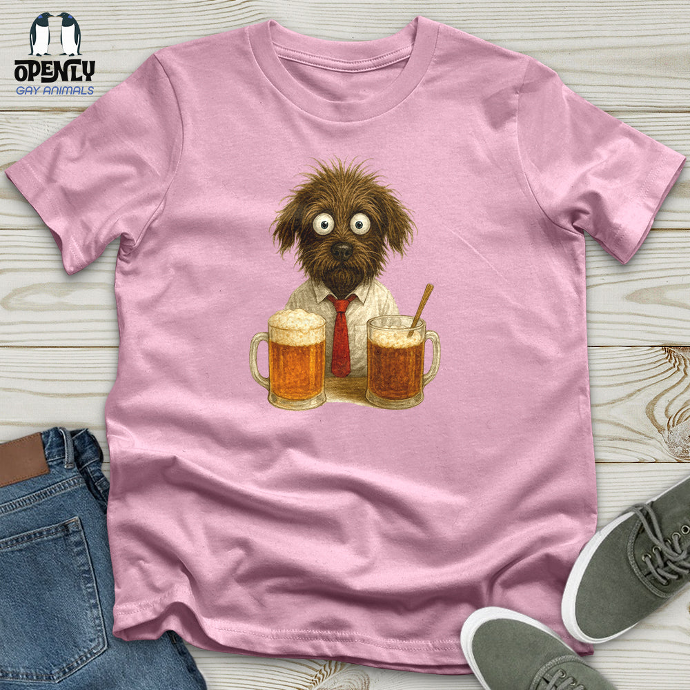 Comics Dog Drinking Beer Unisex T-Shirt