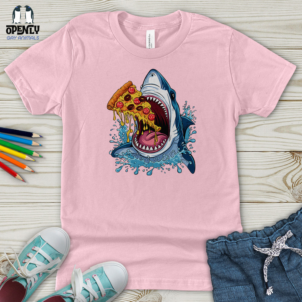 Shark Eating Pizza Youth T-Shirt
