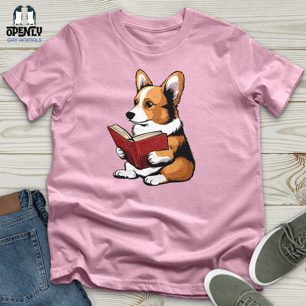Corgi Reading Book Unisex T-Shirt